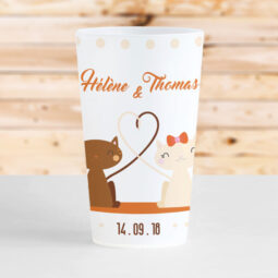 gobelet chat amoureux a personnalise mariage cadeau invite coeur migno -animaux