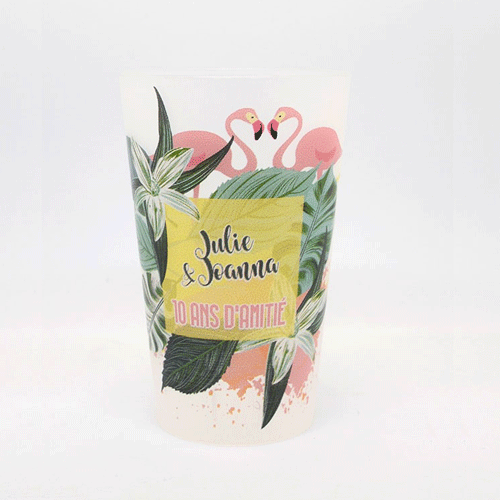 gobelet personnalisable flamand rose mariage anniversaire cadeau make your cup prenom