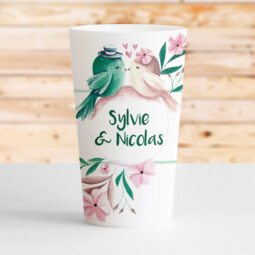 gobelet reutilisable mariage personnalisation-oiseau-nature fleur prenom date fete drink