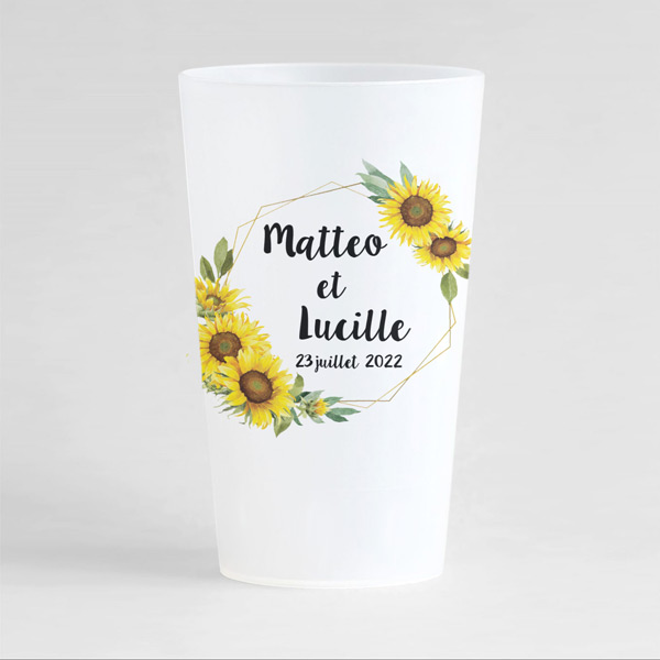 Verre personnalisé Mariage - TOURNESOL- Make Your Cup