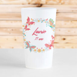 gobelet personnalisable reutilisable papillon rose anniversaire insecte