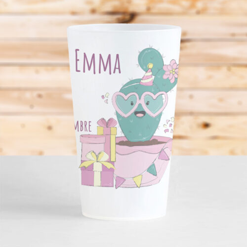 gobelet plastique reutilisable impression prenom anniversaire cactus