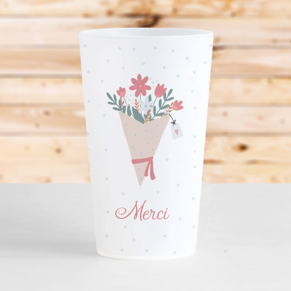 gobelet bouquet de fleur merci retraite amis personnalise ecocup