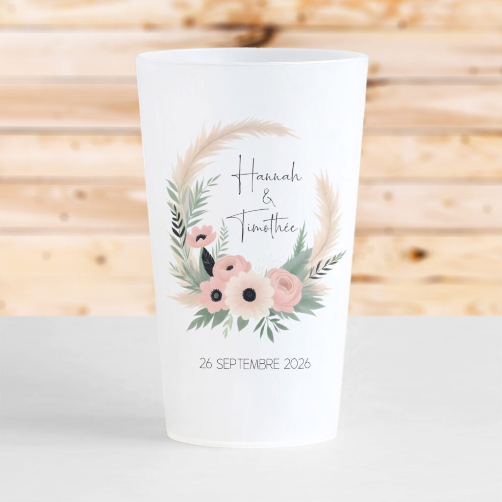gobelet couronne de fleur pastel