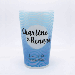 verres à boisson personnalisés tiges bleues