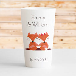 gobelets à personnaliser mariage renards amoureux