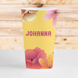 gobelet personnalisé naissance fleurs et formes