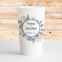 gobelet à personnaliser fleur noir et blanc