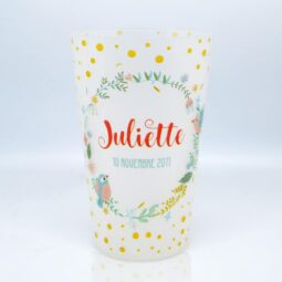gobelet naissance oiseaux et fleurs