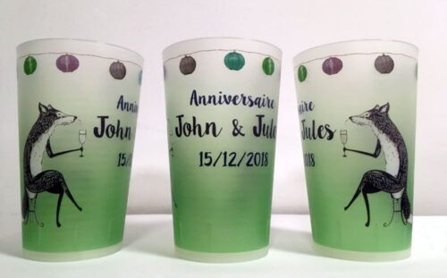gobelet anniversaire renards